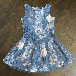 Gap Kids Blue Floral Girls Spring Dress Sz 8